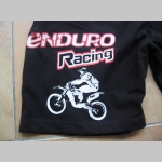 Enduro Racing  čierne teplákové kraťasy s tlačeným logom