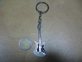 Gitara, bieločierna kovová kľúčenka
