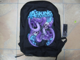 Asking Alexandria ruksak čierny, 100% polyester. Rozmery: Výška 42 cm, šírka 34 cm, hĺbka až 22 cm pri plnom obsahu