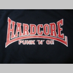 Hardcore Punk n Oi! mikina s kapucou stiahnutelnou šnúrkami a klokankovým vreckom vpredu ,  farba loga červené s bielym olemovaním