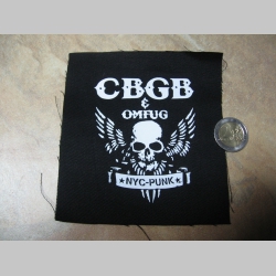 CBGB NYC PUNK  potlačená nášivka rozmery cca. 12x12cm (po okrajoch neobšívaná)