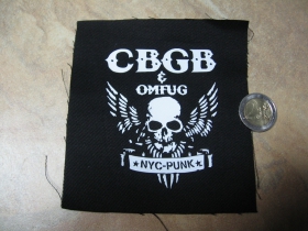 CBGB NYC PUNK  potlačená nášivka rozmery cca. 12x12cm (po okrajoch neobšívaná)