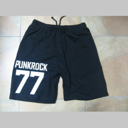 Punkrock 77 čierne teplákové kraťasy s tlačeným logom