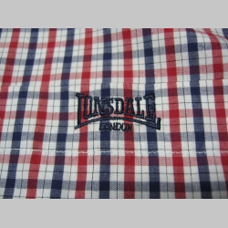 Lonsdale,pánska košeľa s krátkym rukávom, modrobieločervená 55%bavlna 45%polyester  /detail na károvanie/ 