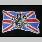 Britská vlajka s botami  čierna mikina bez kapuce