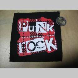 Punk rock Tartan potlačená nášivka rozmery cca. 12x12cm (po krajoch neobšívaná)