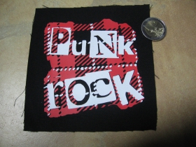 Punk rock Tartan potlačená nášivka rozmery cca. 12x12cm (po krajoch neobšívaná)