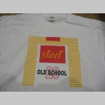 Start  " startky "  OLD SCHOOL biele pánske tričko 100%bavlna značka Fruit of The Loom