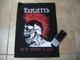 Exploited  Lets start a War...   chrbtová nášivka veľkosť cca. 35x26cm (po krajoch neobšívaná)