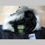 Hrubá zimná bunda typ "PARKA" COMMANDO N2B čierna s kožušinovým límcom