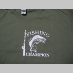 Fishing Champion pánske rybárske tričko s obojstrannou potlačou 100%bavlna značka Fruit of The Loom