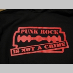 Punks Rock is not Crime   hrubá mikina na zips s kapucou stiahnuteľnou šnúrkami