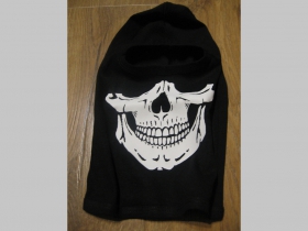 Kukla - smrtka - lebka  BALACLAVA SKULL, tenšia so smrtkou, čierna 100%bavlna, univerzálna veľkosť