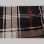 Dámske nohavice Škótske káro TARTAN čierno-bielo-červené, elastické, obvod pásu prispôsobivý minimum 74cm, max 88cm   dĺžka 92cm (posledný kus!!!)