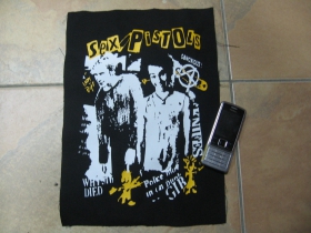 Sex Pistols   chrbtová nášivka veľkosť cca. 35x26cm (po krajoch neobšívaná)