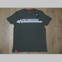 Alpha Industries olivové pánske tričko s tlačeným logom materiál 100%bavlna