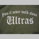 Ultras  - You il never walk alone  mikina s kapucou stiahnutelnou šnúrkami a klokankovým vreckom vpredu 