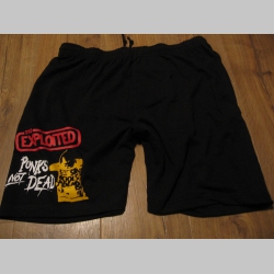 Exploited - Punks not Dead   čierne teplákové kraťasy s tlačeným logom