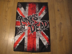 Punks not Dead vlajka hrub&aacute; s obr&aacute;zkom na jednej strane, rozmery 56x89cm materi&aacute;l 100% polyester