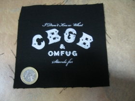 CBGB club legend  potlačená nášivka rozmery cca. 12x12cm (po krajoch neobšívaná)