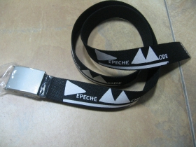 Depeche Mode hrubý látkový opasok so zapínaním na posuvnú kovovú pracku, univerzálna nastaviteľná dĺžka, šírka 37mm