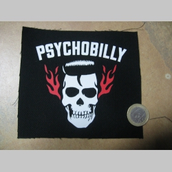 Psychobilly  potlačená nášivka rozmery cca. 12x12cm (po krajoch neobšívaná)