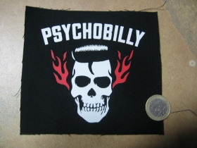 Psychobilly  potlačená nášivka rozmery cca. 12x12cm (po krajoch neobšívaná)