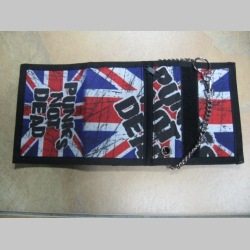 Punks not Dead hrubá pevná textilná peňaženka s retiazkou a karabínkou