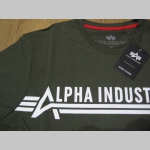 Alpha Industries olivové pánske tričko s tlačeným logom materiál 100%bavlna