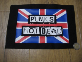 Punks not dead menšia chrbtová nášivka s tlačeným logom rozmer cca. A5