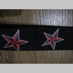 ROCK STARS -  Hviezdy  - čierny textilný opasok, univerzálna nastaviteľná veľkosť max dĺžka 120cm materiál 100% polyester + kovová spona šírka opasku: 3cm