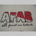 AFAB All Fascist are Bastards  polokošela s rôznofarebným lemovaním okolo límčekov a rukávov na výber podľa vášho želania!