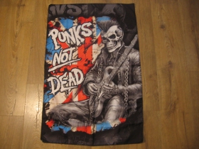 Punks not Dead vlajka hrub&aacute; s obr&aacute;zkom na jednej strane, rozmery 56x89cm materi&aacute;l 100% polyester