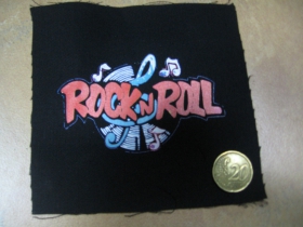 Rock n Roll potlačená nášivka rozmery cca. 12x12cm (po krajoch neobšívaná)