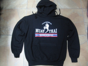 Thaiboxing - Muay Thai  THE SPIRIT OF FIGHTING   mikina s kapucou stiahnutelnou šnúrkami a klokankovým vreckom vpredu 