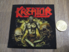 Kreator ofsetová nášivka po krajoch neobšívaná cca. 9x9cm