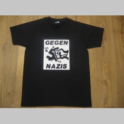Gegen Nazis čierne pánske tričko 100%bavlna   značka Fruit of The Loom