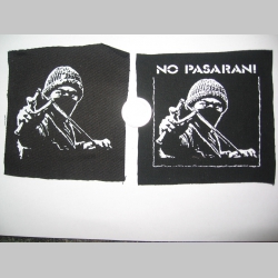 No pasaran! potlačená nášivka cca.12x12cm (po krajoch neobšívaná)