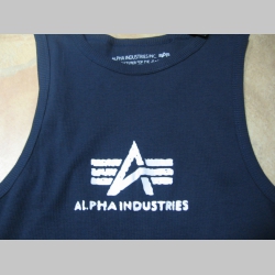 Alpha Industries tielko - NAVY modré s bielym tlačeným logom materiál 100%bavlna jemne vrúbkovaný materiál v army štýle posledné kusy veľkosti S a XL