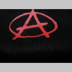 Anarchy, zimná čiapka, čierna s tlačeným logom 100% akryl univerzálna veľkosť  
