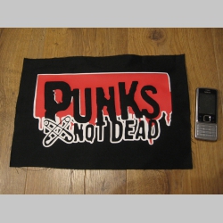Punks not Dead chrbtová nášivka veľkosť cca. A4 (po krajoch neobšívaná) rozmery 36x24cm