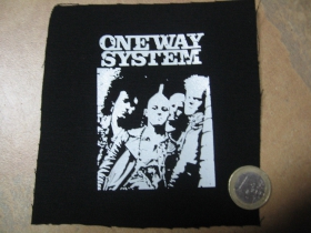 One Way System potlačená nášivka rozmery cca. 12x12cm (po krajoch neobšívaná)