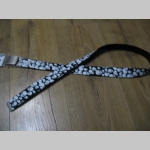 Lebka - smrtka - čierny textilný opasok, univerzálna nastaviteľná veľkosť max dĺžka 120cm materiál 100% polyester + kovová sona šírka opasku: 3cm