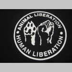 Animal Liberation Human Liberation- malé logo, čierne pánske tričko 100%bavlna 