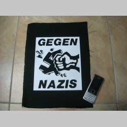 Gegen Nazis chrbtová nášivka rozmer cca. A4 (po krajoch neobšívaná   cca.35x26cm
