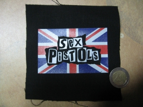 Sex Pistols, malá potlačená nášivka rozmery cca. 12x12cm (neobšívaná)