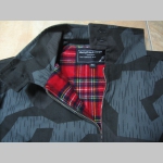 Harrington, bunda bez loga s podšívkou červené káro TARTAN "jar/jeseň farba nočný ihličnatý maskáč Nightcamo SPLINTER