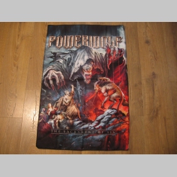 Powerwolf vlajka hrub&aacute; s obr&aacute;zkom na jednej strane, rozmery 56x89cm materi&aacute;l 100% polyester