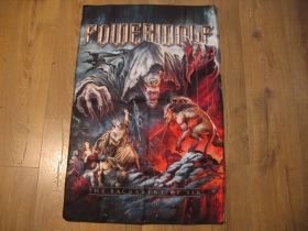 Powerwolf vlajka hrub&aacute; s obr&aacute;zkom na jednej strane, rozmery 56x89cm materi&aacute;l 100% polyester