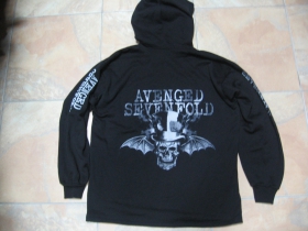 Avenged Sevenfold čierna mikina na zips s kapucou 70%bavlna 30%viskóza